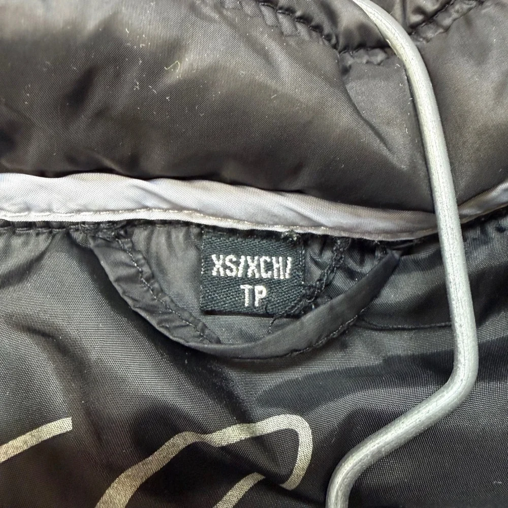 Guess Womens Black Quilted Puffer Jacket‎ Size XS Heart Zipper Winter